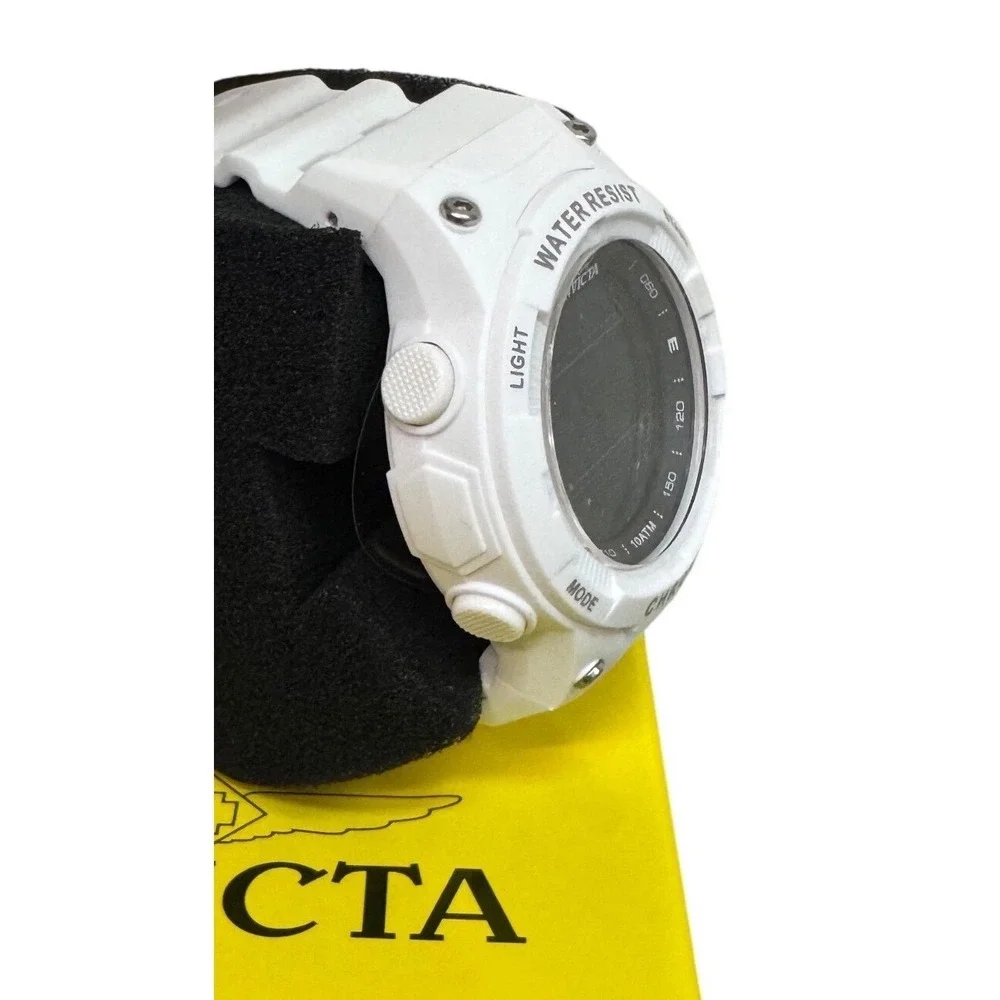 Invicta Mens Chrono Digital White‎ Resin Sport Watch 10ATM Water Resist New